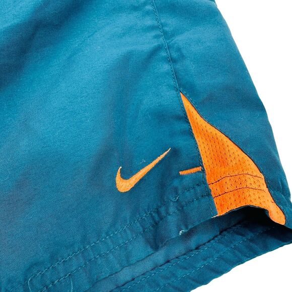 Nike Swimming Trunks Shorts 7 Inch Inseam Mens Size Small Teal Green Orange EUC - Picture 3 of 6